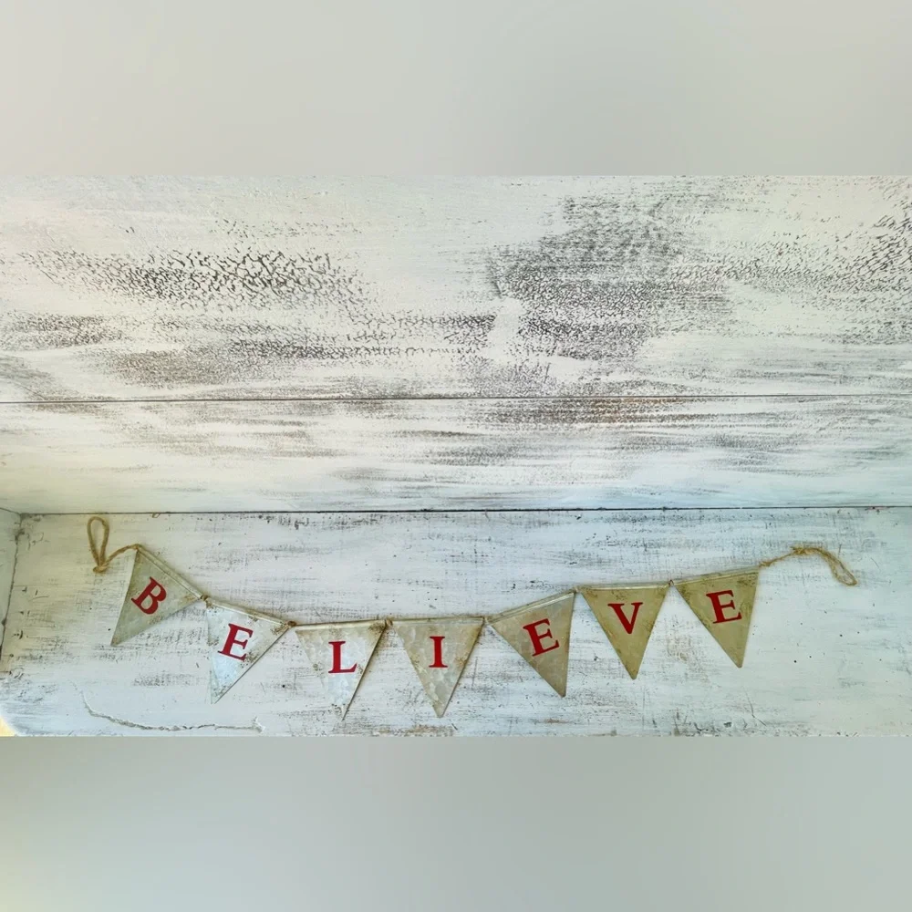 *Believe Metal Pennant Garland 45”